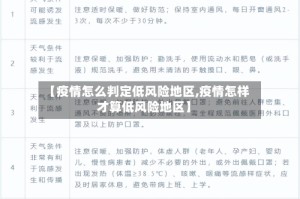【疫情怎么判定低风险地区,疫情怎样才算低风险地区】