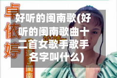 好听的闽南歌(好听的闽南歌曲十二首女歌手歌手名字叫什么)