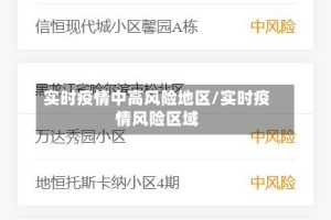 实时疫情中高风险地区/实时疫情风险区域