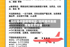 如何寄件到疫情地区/如何寄件到疫情地区的快递