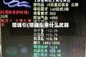 猎魂引(猎魂引用什么武器)