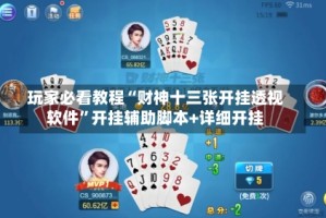 玩家必看教程“财神十三张开挂透视软件”开挂辅助脚本+详细开挂