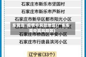 东莞高埗疫情中风险地区(广东东莞中高风险区)