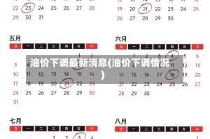 油价下调最新消息(油价下调情况)