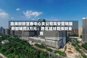 渤海财险宜春中心支公司高安营销服务部被罚3万元：跨区域经营保险业务
