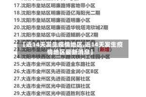【近14天发生疫情地区,近14天发生疫情地区最新消息】