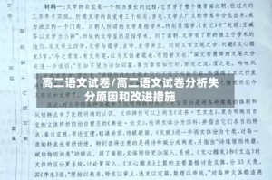 高二语文试卷/高二语文试卷分析失分原因和改进措施
