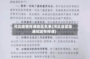 河北疫情停课地区名单(河北省紧急通知发布停课)