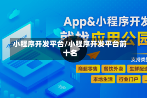 小程序开发平台/小程序开发平台前十名