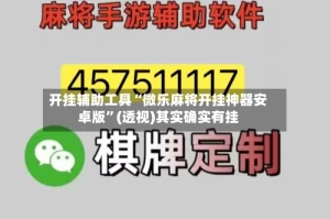 开挂辅助工具“微乐麻将开挂神器安卓版”(透视)其实确实有挂