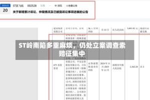 ST岭南陷多重麻烦，仍处立案调查索赔征集中