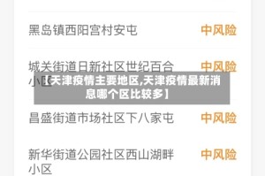 【天津疫情主要地区,天津疫情最新消息哪个区比较多】