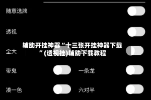辅助开挂神器“十三张开挂神器下载”(透视挂)辅助下载教程