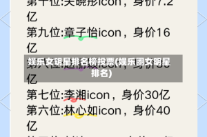 娱乐女明星排名榜投票(娱乐圈女明星排名)
