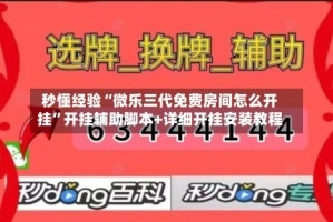 秒懂经验“微乐三代免费房间怎么开挂”开挂辅助脚本+详细开挂安装教程