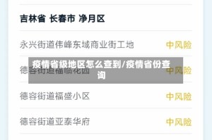 疫情省级地区怎么查到/疫情省份查询