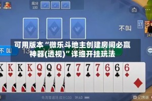 可用版本“微乐斗地主创建房间必赢神器(透视)”详细开挂玩法