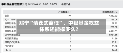 郑宁“清仓式离任”	，中银基金权益体系还能撑多久？-第1张图片