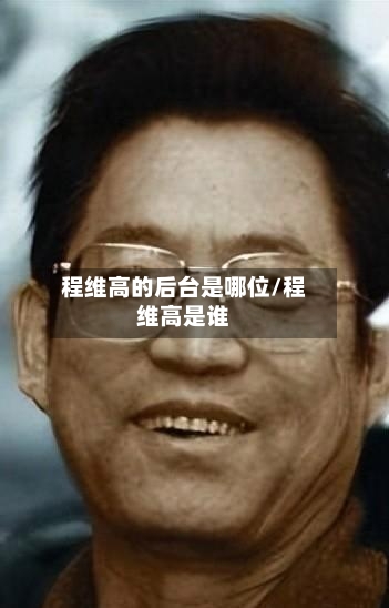 程维高的后台是哪位/程维高是谁-第3张图片