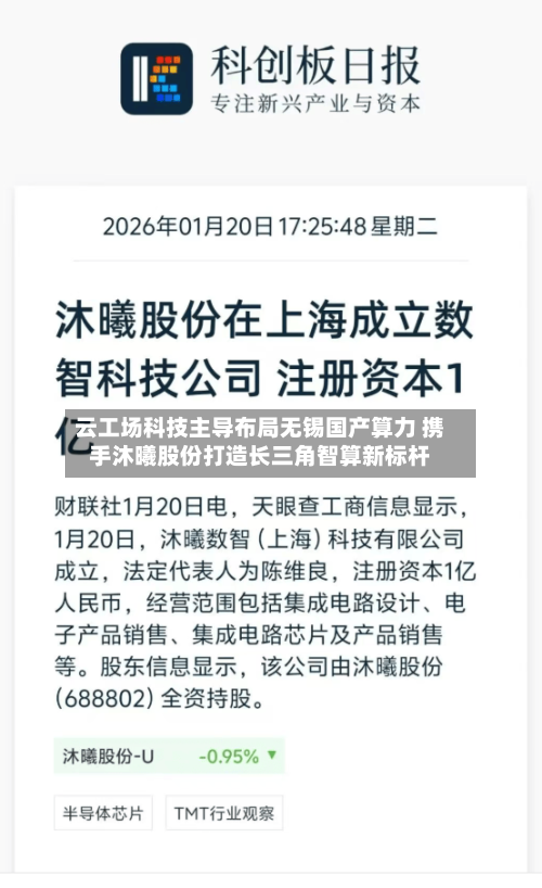 云工场科技主导布局无锡国产算力 携手沐曦股份打造长三角智算新标杆-第1张图片