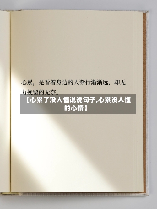 【心累了没人懂说说句子,心累没人懂的心情】-第1张图片