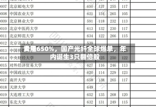 费用大涨650%	，国产光纤全球爆单，年内诞生3只翻倍股-第2张图片