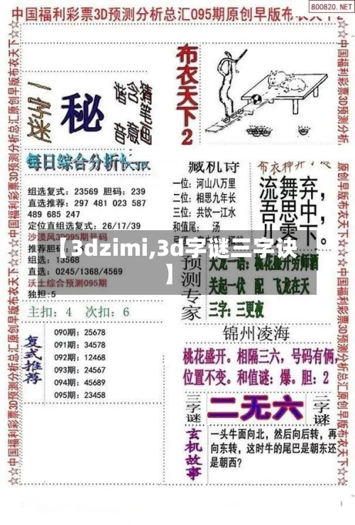 【3dzimi,3d字谜三字诀】-第2张图片