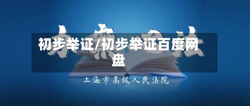 初步举证/初步举证百度网盘-第1张图片