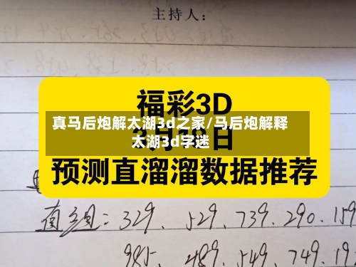 真马后炮解太湖3d之家/马后炮解释太湖3d字迷-第3张图片