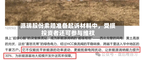 派瑞股份索赔准备起诉材料中	，受损投资者还可参与维权-第1张图片