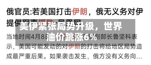 美伊紧张局势升级，世界油价跳涨6%-第3张图片