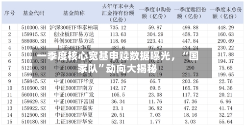 一季度核心宽基申赎数据曝光，“国家队”动向大揭秘-第3张图片