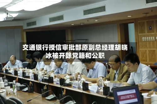 交通银行授信审批部原副总经理胡晓冰被开除党籍和公职-第3张图片
