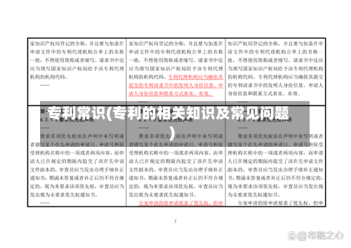 专利常识(专利的相关知识及常见问题)-第3张图片