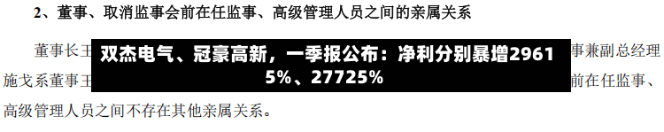 双杰电气、冠豪高新，一季报公布：净利分别暴增29615%、27725%-第3张图片