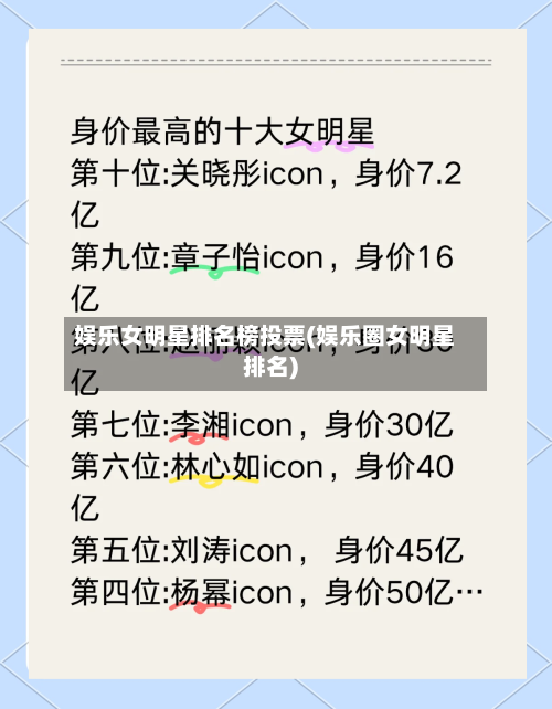 娱乐女明星排名榜投票(娱乐圈女明星排名)-第1张图片