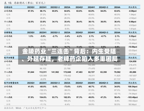 金陵药业“三连击	”背后：内生受阻、外延存疑，老牌药企陷入多重困局-第2张图片