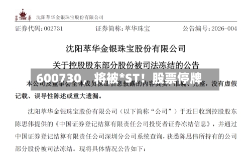 600730，将被*ST！股票停牌-第1张图片