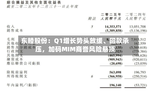 东睦股份：Q1增长势头放缓、回款承压，加码MIM商誉风险悬顶-第2张图片
