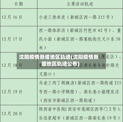 沈阳疫情新增地区轨迹(沈阳疫情新增地区轨迹公布)-第2张图片