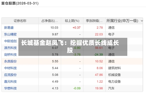 长城基金赵凤飞：挖掘优质长线成长股-第2张图片