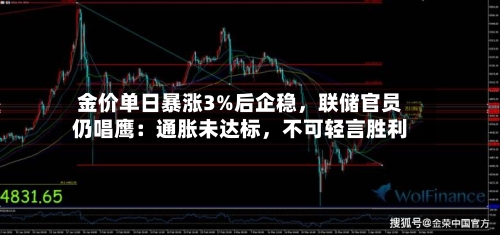 金价单日暴涨3%后企稳，联储官员仍唱鹰：通胀未达标	，不可轻言胜利-第3张图片