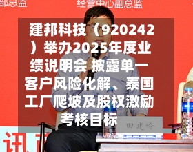 建邦科技（920242）举办2025年度业绩说明会 披露单一客户风险化解、泰国工厂爬坡及股权激励考核目标-第2张图片