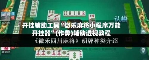 开挂辅助工具“微乐麻将小程序万能开挂器”(作弊)辅助透视教程-第2张图片