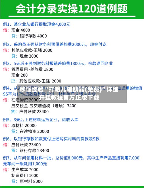 秒懂经验“打哈儿辅助器(免费)”详细开挂教程官方正版下载-第1张图片