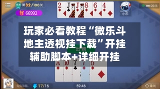 玩家必看教程“微乐斗地主透视挂下载	”开挂辅助脚本+详细开挂-第3张图片