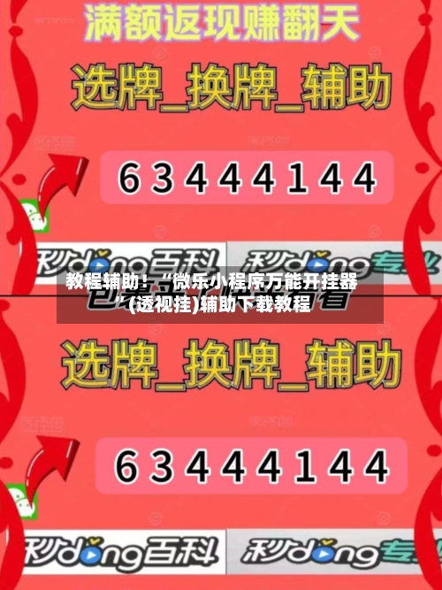教程辅助！“微乐小程序万能开挂器	”(透视挂)辅助下载教程-第2张图片