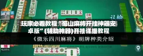 玩家必看教程“蜀山麻将开挂神器安卓版”(辅助神器)开挂详细教程-第2张图片