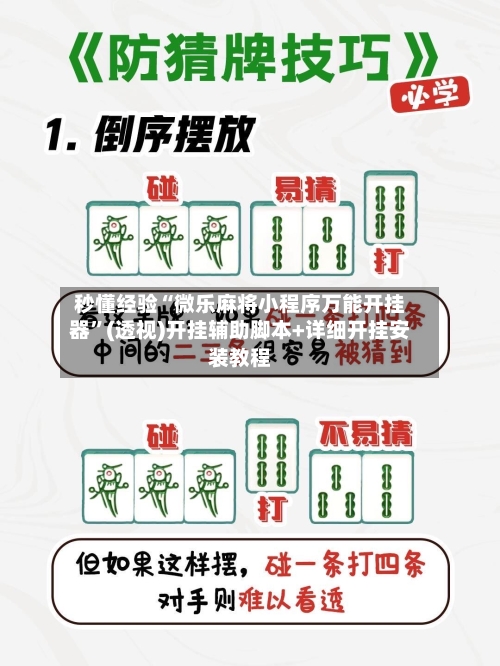 秒懂经验“微乐麻将小程序万能开挂器”(透视)开挂辅助脚本+详细开挂安装教程-第1张图片
