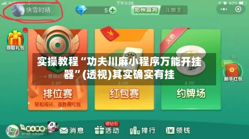 实操教程“功夫川麻小程序万能开挂器”(透视)其实确实有挂-第3张图片